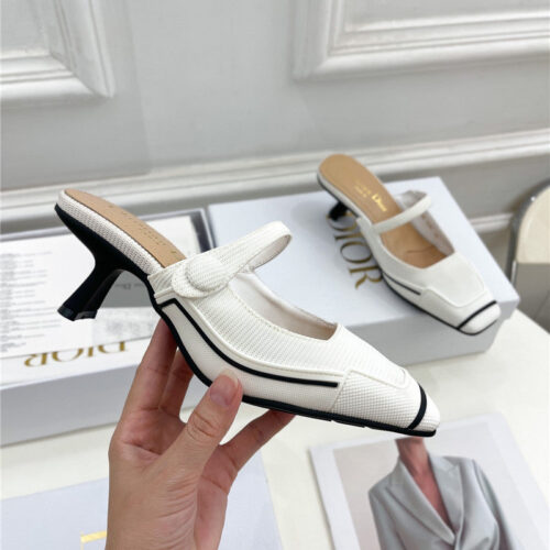 High Quality Luxury Dior Best Quality Fire Retro Square Toe Mules – Style 55814 alternate view