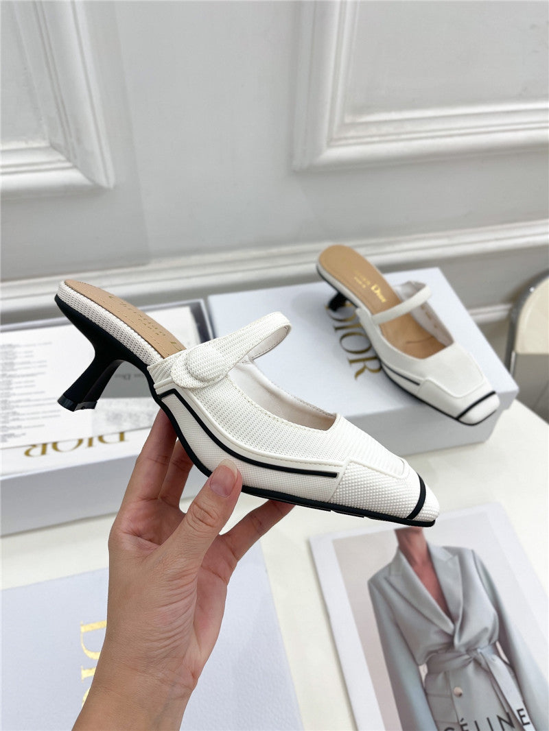 High Quality Luxury Dior Best Quality Fire Retro Square Toe Mules – Style 55814 product detail