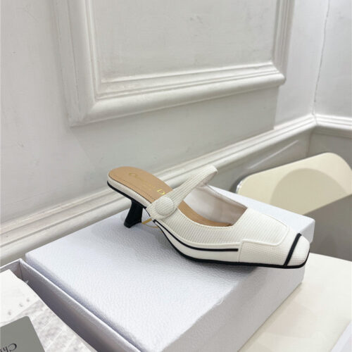 High Quality Luxury Dior Best Quality Fire Retro Square Toe Mules – Style 55814 product detail