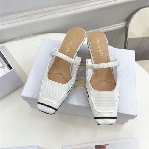 High Quality Luxury Dior Best Quality Fire Retro Square Toe Mules – Style 55814 product detail