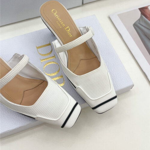 High Quality Luxury Dior Best Quality Fire Retro Square Toe Mules – Style 55814 product detail