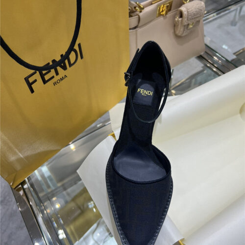 High Quality Luxury Fendi Square Toe FF Hollow Heel Court Shoes – Style 37683 product detail