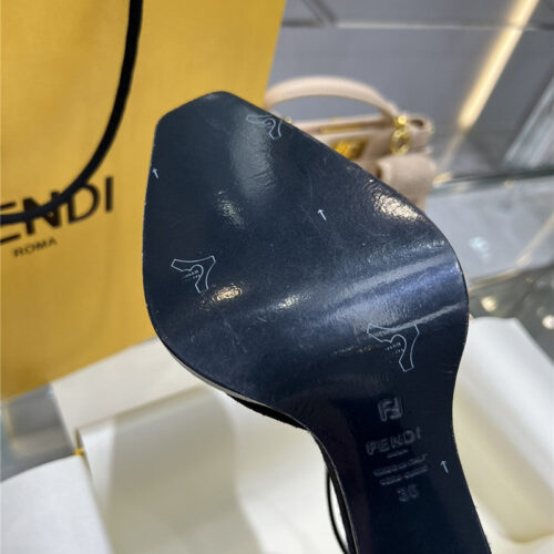 High Quality Luxury Fendi Square Toe FF Hollow Heel Court Shoes – Style 37683 product detail
