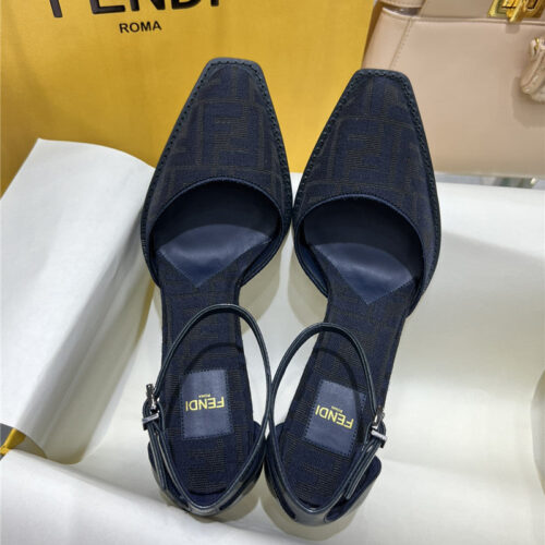 High Quality Luxury Fendi Square Toe FF Hollow Heel Court Shoes – Style 37683 product detail