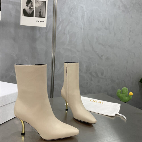 High Quality Luxury Dior Gold Heel Ankle Boots alternate view