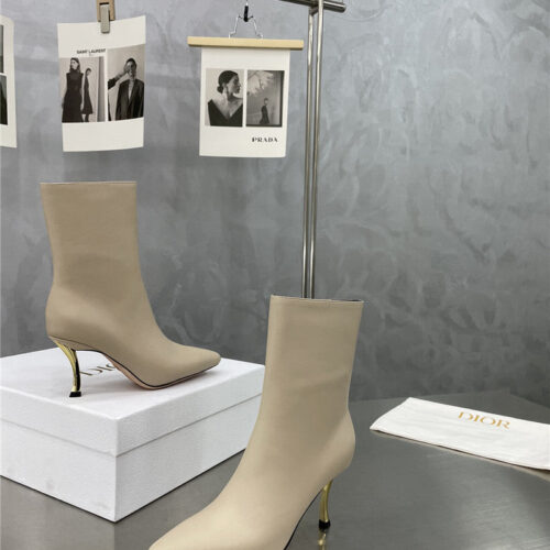 High Quality Luxury Dior Gold Heel Ankle Boots product detail