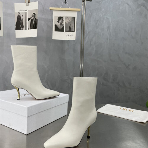 High Quality Luxury Dior Gold Heel Ankle Boots – Style 77414 product detail