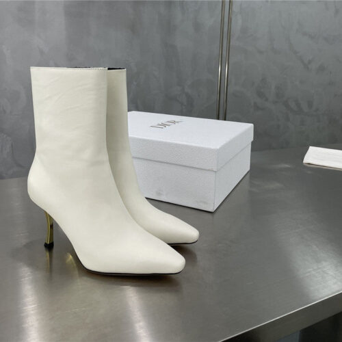 High Quality Luxury Dior Gold Heel Ankle Boots – Style 77414 alternate view