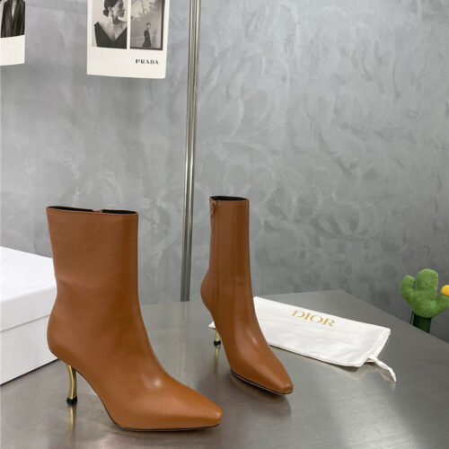 High Quality Luxury Dior Gold Heel Ankle Boots – Style 84198 alternate view