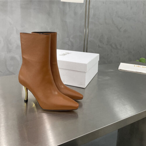 High Quality Luxury Dior Gold Heel Ankle Boots – Style 84198
