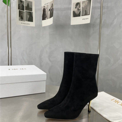 High Quality Luxury Dior Gold Heel Ankle Boots – Style 58214 alternate view