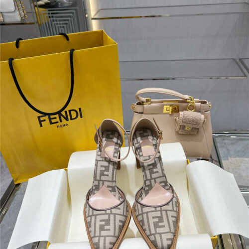 High Quality Luxury Fendi Square Toe FF Hollow Heel Court Shoes – Style 98131 product detail