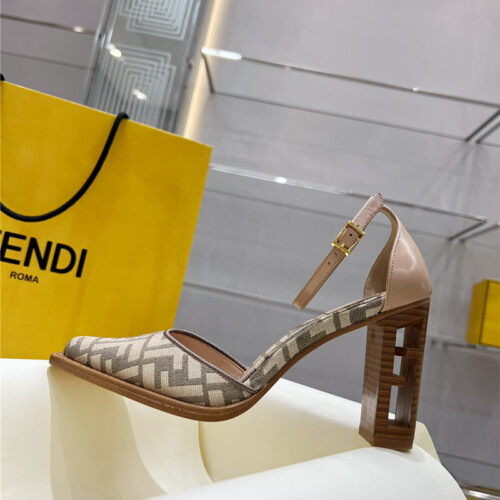 High Quality Luxury Fendi Square Toe FF Hollow Heel Court Shoes – Style 98131 product detail