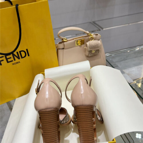 High Quality Luxury Fendi Square Toe FF Hollow Heel Court Shoes – Style 98131 product detail