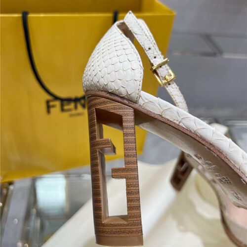 High Quality Luxury Fendi Square Toe FF Hollow Heel Court Shoes product detail