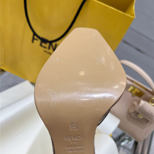 High Quality Luxury Fendi Square Toe FF Hollow Heel Court Shoes product detail