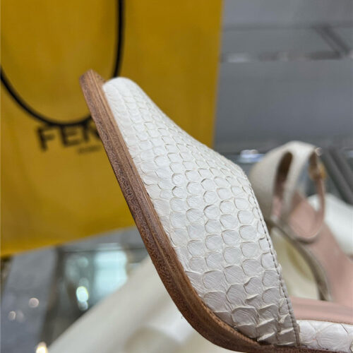 High Quality Luxury Fendi Square Toe FF Hollow Heel Court Shoes product detail