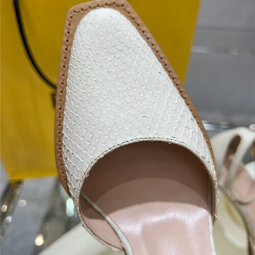 High Quality Luxury Fendi Square Toe FF Hollow Heel Court Shoes product detail