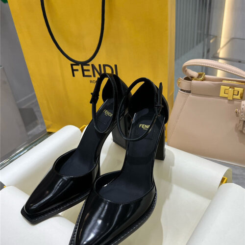High Quality Luxury Fendi Square Toe FF Hollow Heel Court Shoes – Style 56883 product detail