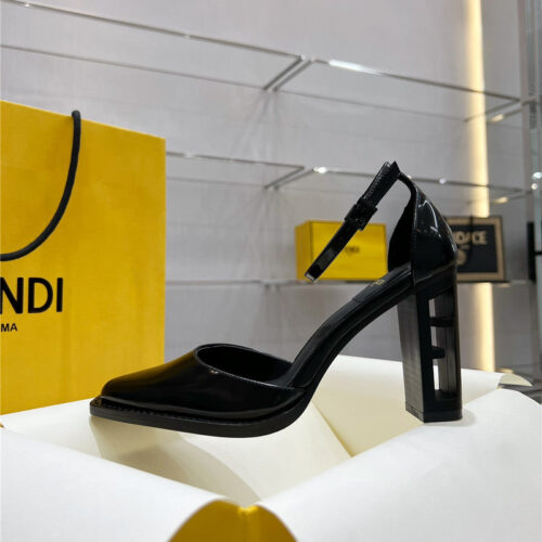 High Quality Luxury Fendi Square Toe FF Hollow Heel Court Shoes – Style 56883 product detail