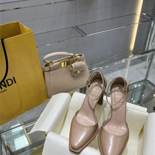High Quality Luxury Fendi Square Toe FF Hollow Heel Court Shoes – Style 17331 product detail