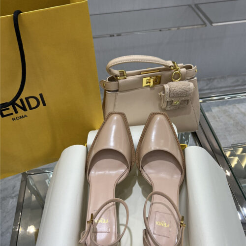 High Quality Luxury Fendi Square Toe FF Hollow Heel Court Shoes – Style 17331 product detail