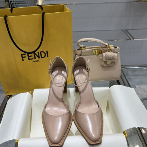 High Quality Luxury Fendi Square Toe FF Hollow Heel Court Shoes – Style 17331 product detail