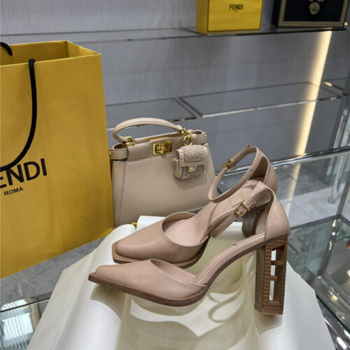 High Quality Luxury Fendi Square Toe FF Hollow Heel Court Shoes – Style 17331 product detail