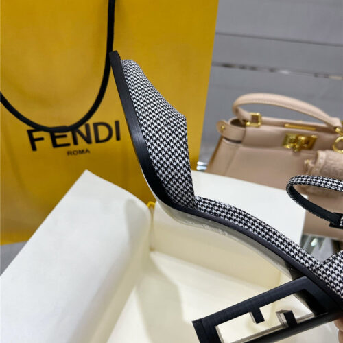 High Quality Luxury Fendi Square Toe FF Hollow Heel Court Shoes – Style 43315 product detail