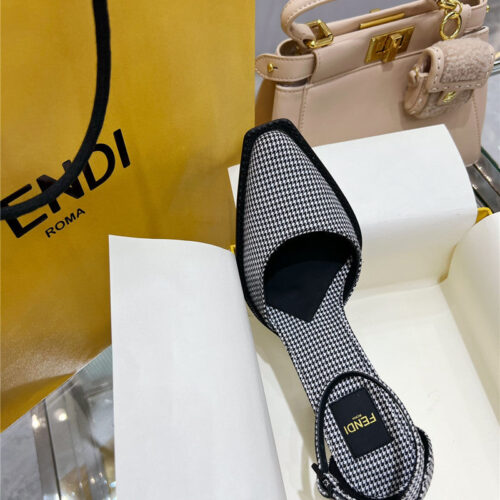 High Quality Luxury Fendi Square Toe FF Hollow Heel Court Shoes – Style 43315 product detail
