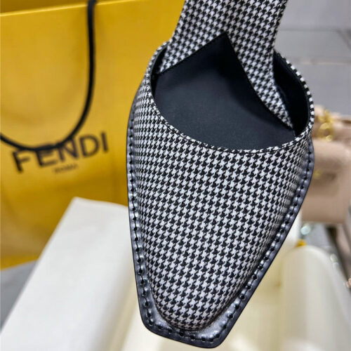 High Quality Luxury Fendi Square Toe FF Hollow Heel Court Shoes – Style 43315 product detail