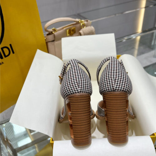 High Quality Luxury Fendi Square Toe FF Hollow Heel Court Shoes – Style 85107 product detail