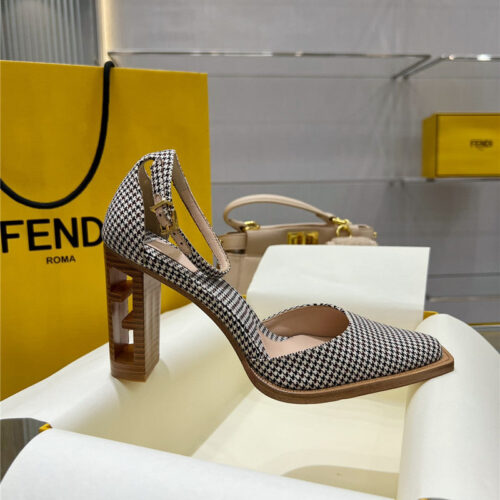 High Quality Luxury Fendi Square Toe FF Hollow Heel Court Shoes – Style 85107 product detail
