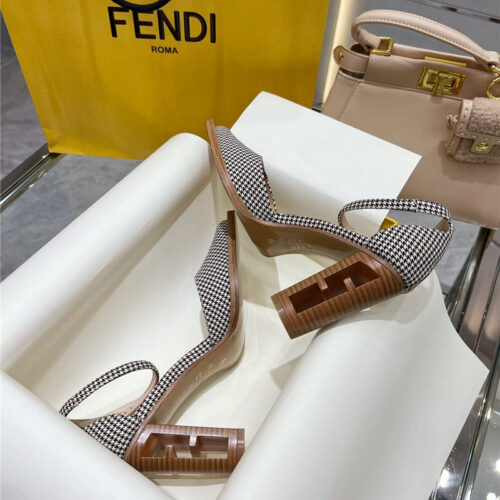 High Quality Luxury Fendi Square Toe FF Hollow Heel Court Shoes – Style 85107 product detail