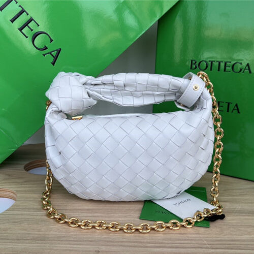 High Quality Luxury Bottega Veneta Jodie With Chain Bag White alternate view
