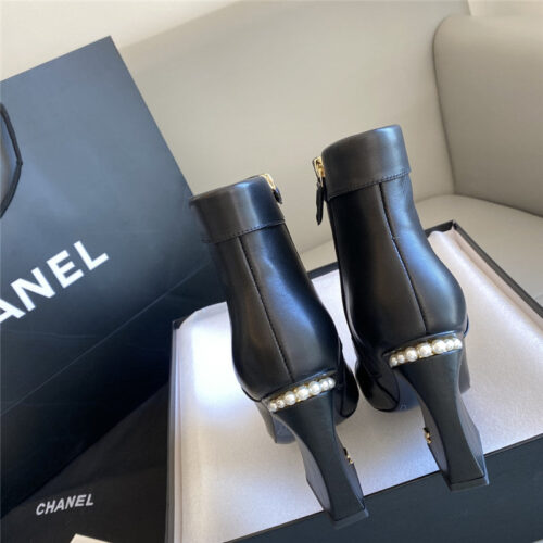 High Quality Luxury Chanel Pearl Heel Ankle Boots product detail