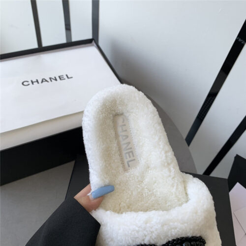 High Quality Luxury Chanel Fluffy Slippers – Style 35206 product detail