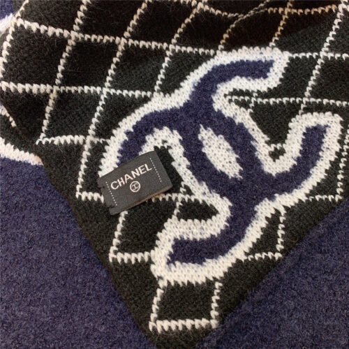High Quality Luxury Chanel Logo Reversible Wool Scarf product detail