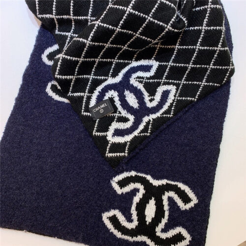 High Quality Luxury Chanel Logo Reversible Wool Scarf product detail