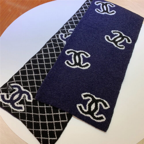 High Quality Luxury Chanel Logo Reversible Wool Scarf product detail