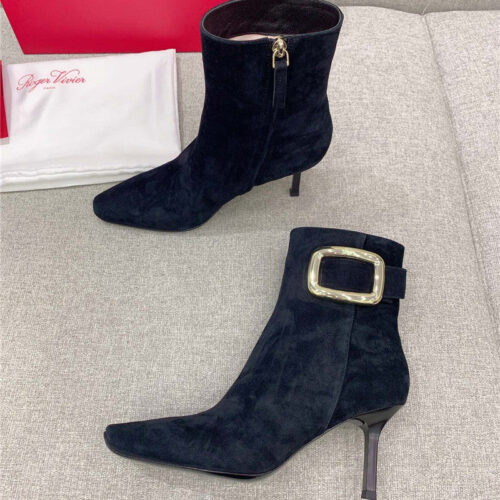 High Quality Luxury Roger Vivier Square Buckle High Heel Ankle Boots product detail