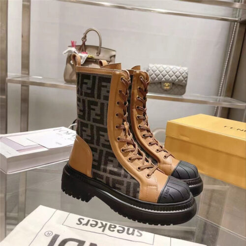 High Quality Luxury Fendi Domino FF Ankle Boots