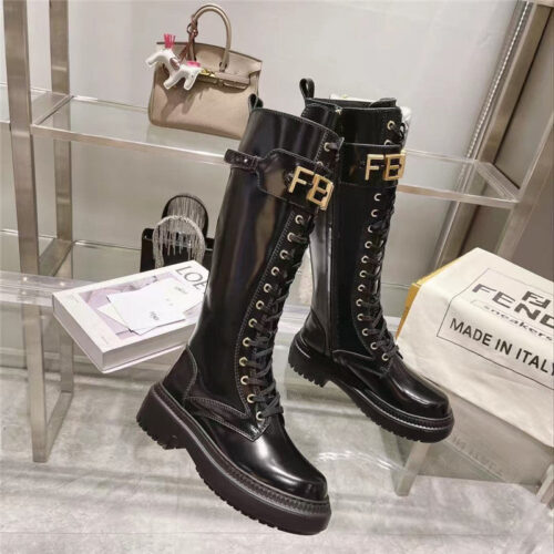 High Quality Luxury Fendi Domino FF Long Boots – Style 66483 alternate view