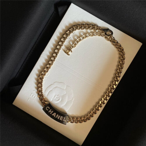 High Quality Luxury Chanel Logo Letter Acrylic Necklace alternate view