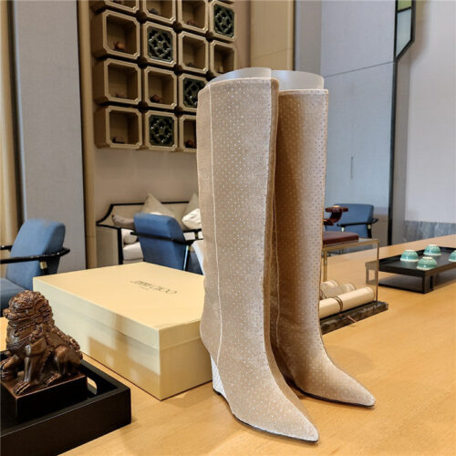 High Quality Luxury Jimmy Choo Wedge Long Boots – Style 76215