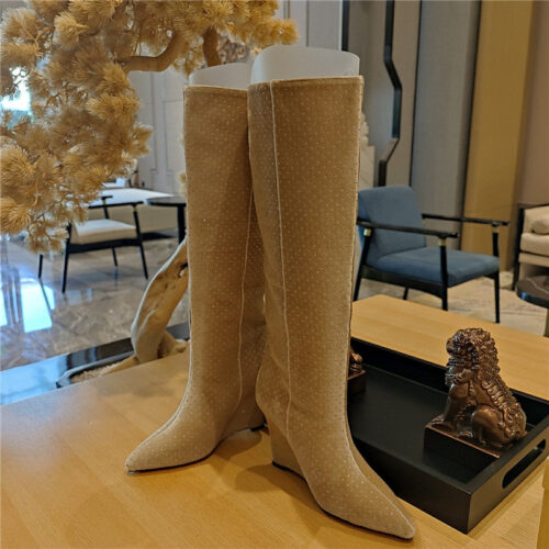 High Quality Luxury Jimmy Choo Wedge Long Boots – Style 76215 product detail