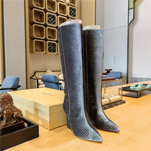 High Quality Luxury Jimmy Choo Wedge Long Boots