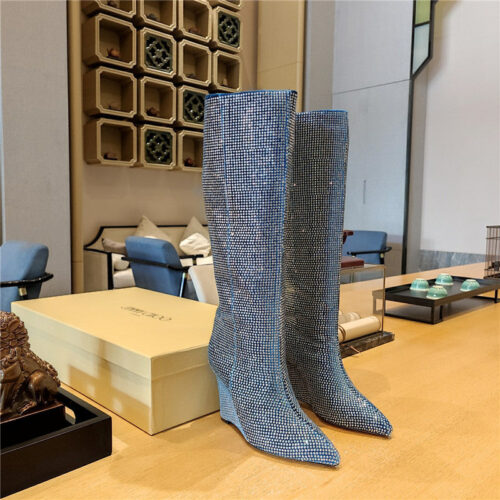 High Quality Luxury Jimmy Choo Wedge Long Boots – Style 02199
