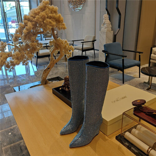 High Quality Luxury Jimmy Choo Wedge Long Boots – Style 02199 product detail