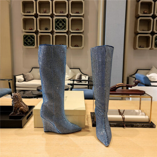 High Quality Luxury Jimmy Choo Wedge Long Boots – Style 02199 product detail